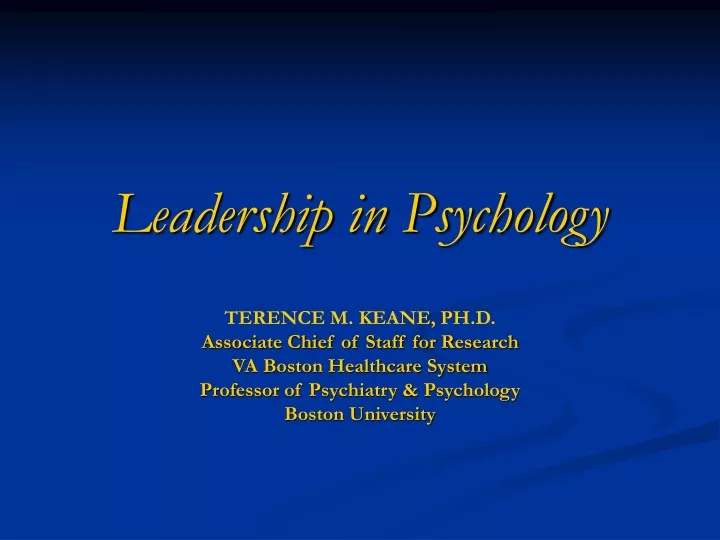 leadership in psychology