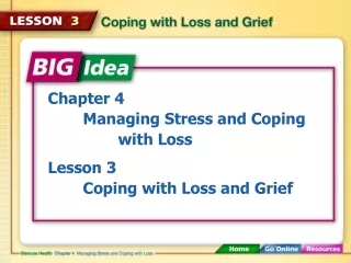 Chapter 4  	Managing Stress and Coping 		with Loss Lesson 3 	Coping with Loss and Grief
