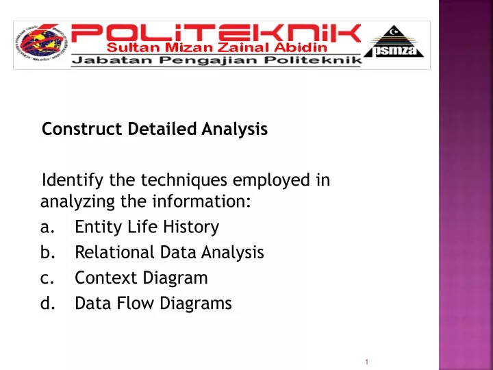 construct detailed analysis identify