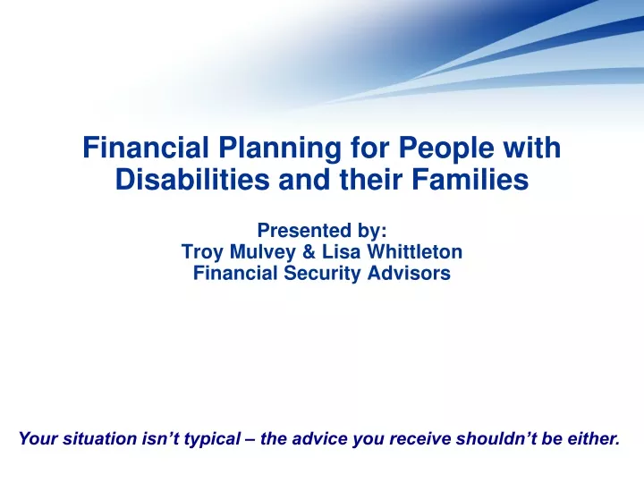 financial planning for people with disabilities