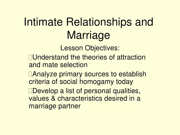 intimate relationships and marriage