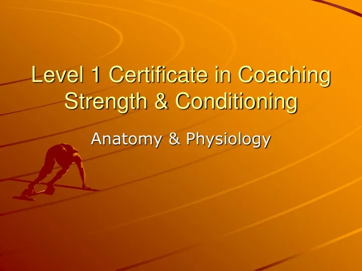 level 1 certificate in coaching strength conditioning