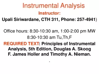 Instrumental Analysis
