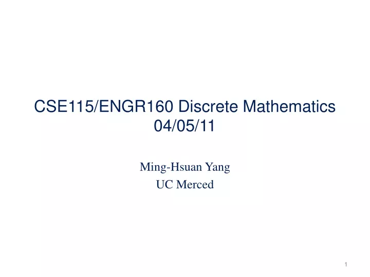 cse115 engr160 discrete mathematics 04 05 11