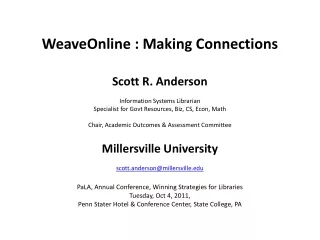 WeaveOnline : Making Connections