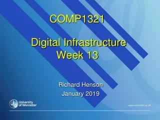 COMP1321 Digital Infrastructure Week  13