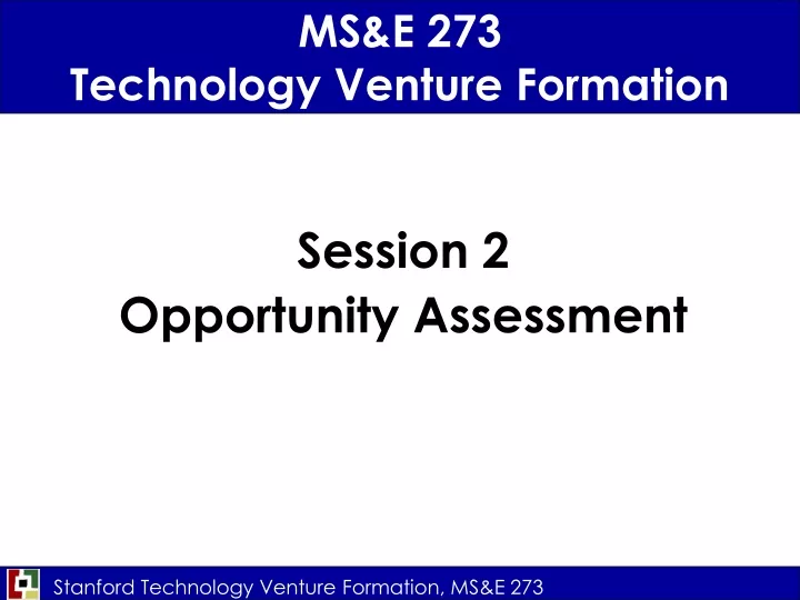 ms e 273 technology venture formation