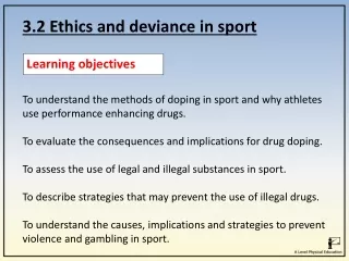 3.2 Ethics and deviance in sport