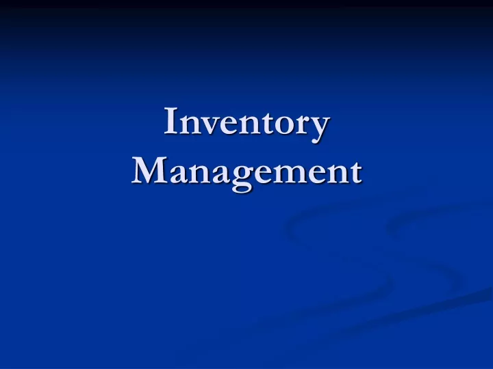 inventory management