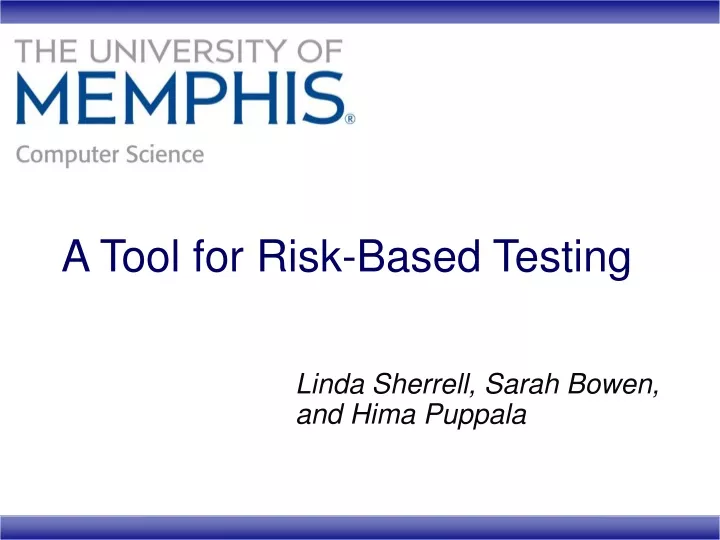a tool for risk based testing