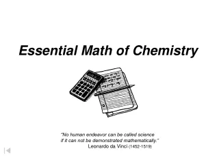 Essential Math of Chemistry