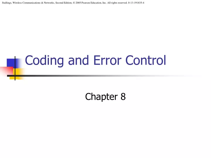 coding and error control