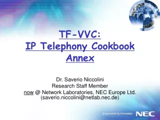 TF-VVC: IP Telephony Cookbook Annex