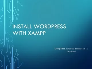 Install WordPress  with  Xampp