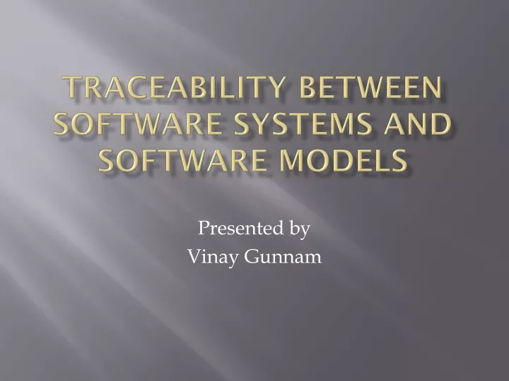 traceability between software systems and software models
