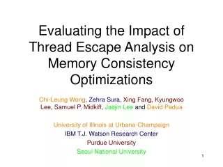 Evaluating the Impact of Thread Escape Analysis on  Memory Consistency Optimizations