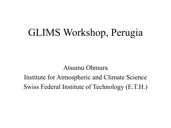 glims workshop perugia