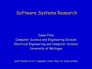 Software Systems Research