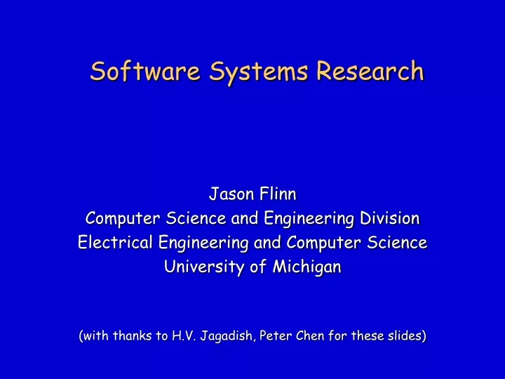 software systems research