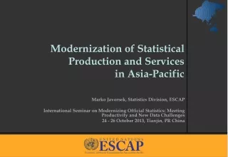 Modernization of Statistical Production and Services in Asia-Pacific