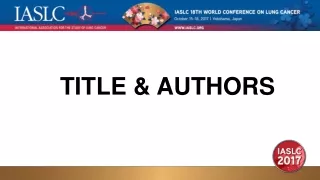 TITLE &amp; AUTHORS