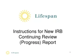 Instructions for New IRB Continuing Review  (Progress) Report
