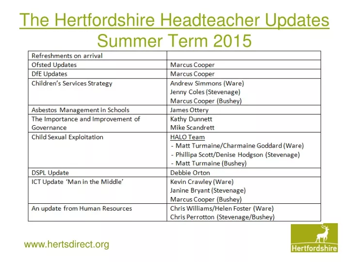the hertfordshire headteacher updates summer term 2015