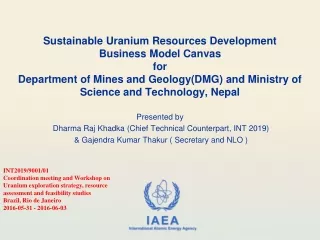 Presented by  Dharma Raj Khadka (Chief Technical Counterpart, INT 2019)