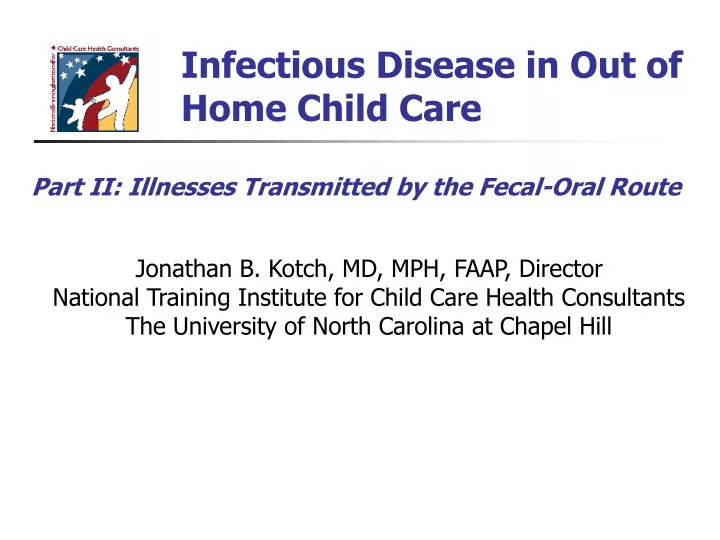 infectious disease in out of home child care