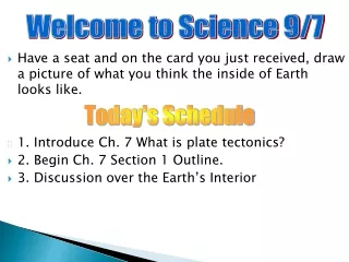 Welcome to Science 9/7