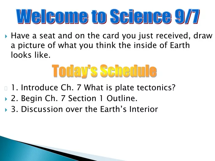 welcome to science 9 7