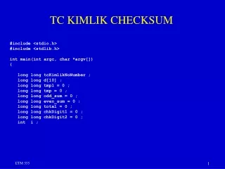 TC KIMLIK CHECKSUM