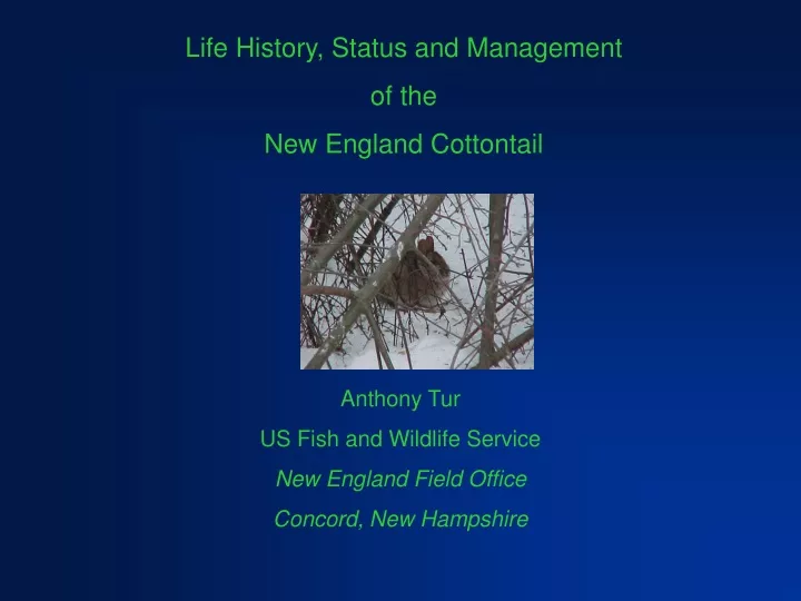 life history status and management