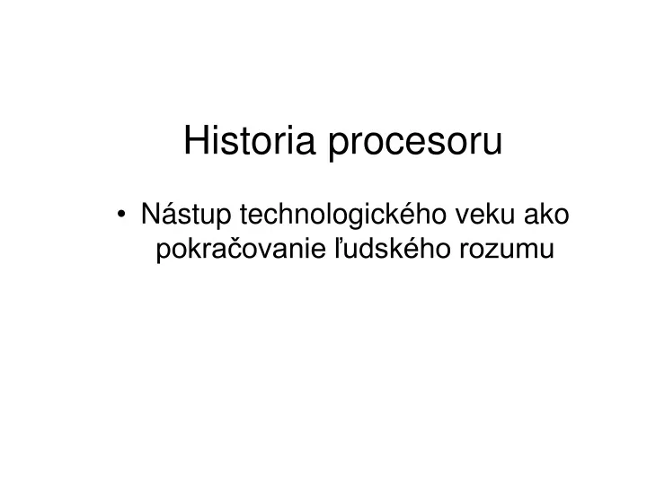 historia procesoru