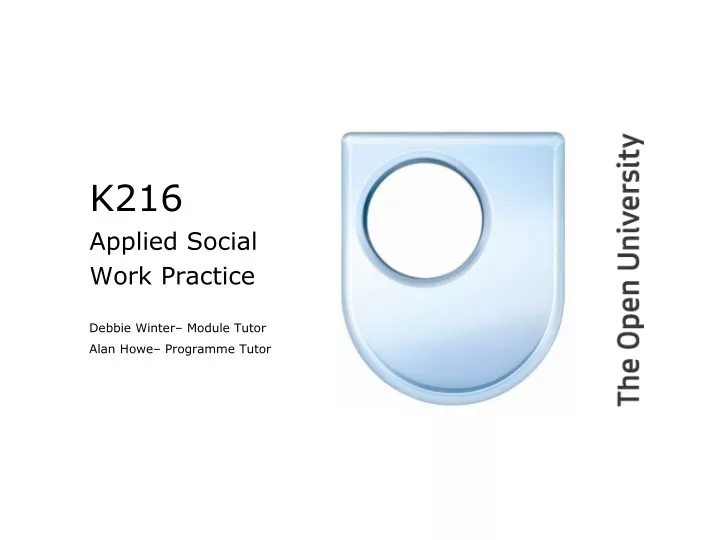 k216 applied social work practice
