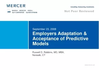 Employers Adaptation &amp; Acceptance of Predictive Models