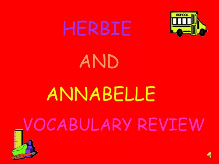 herbie and annabelle vocabulary review