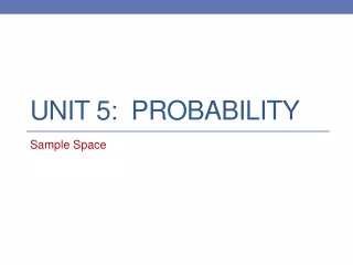 Unit 5:  Probability