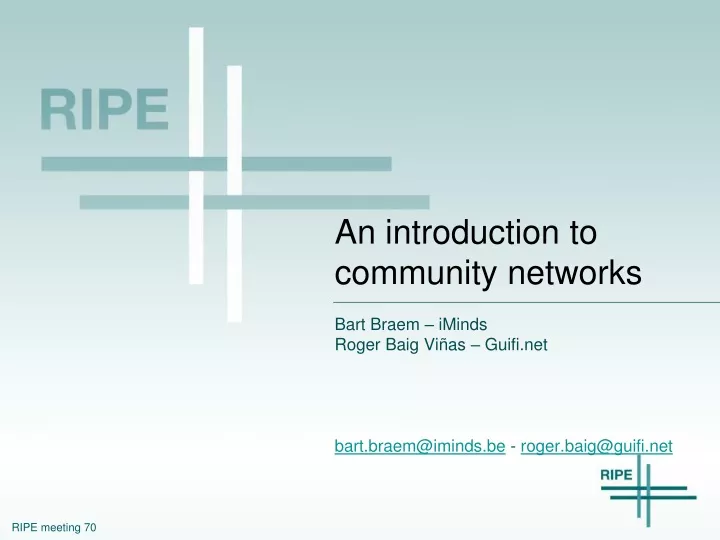 an introduction to community networks