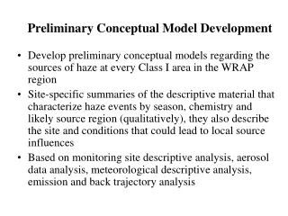 Preliminary Conceptual Model Development