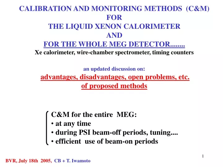 calibration and monitoring methods