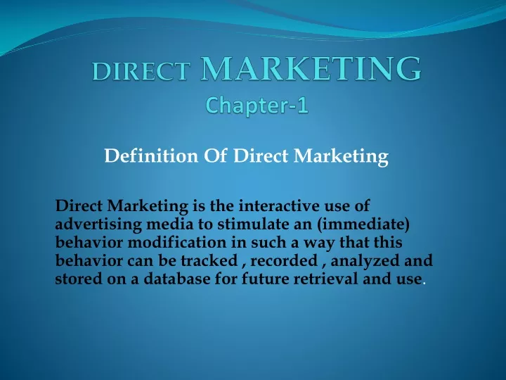 direct marketing chapter 1