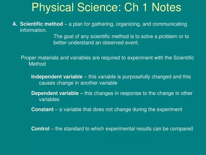 physical science ch 1 notes