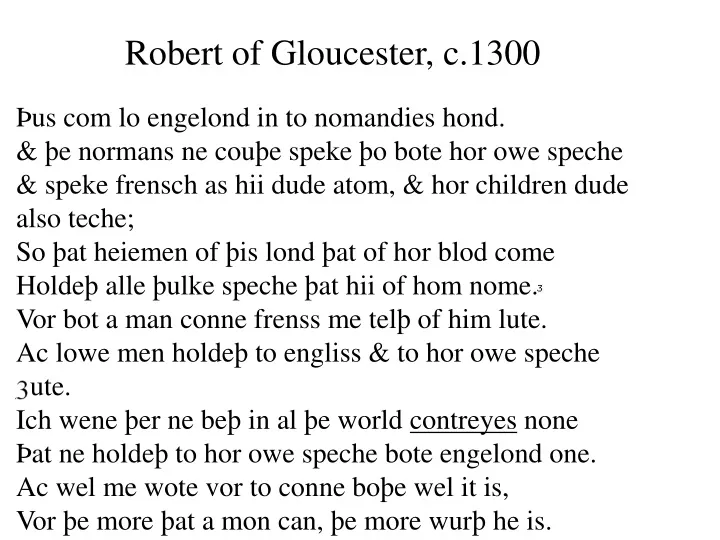 robert of gloucester c 1300
