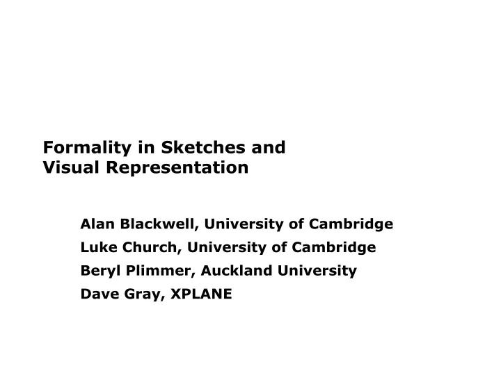 formality in sketches and visual representation