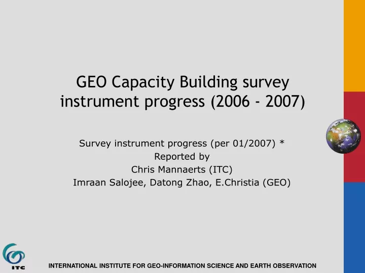 geo capacity building survey instrument progress 2006 2007