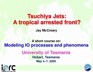 Tsuchiya Jets: A tropical arrested front?