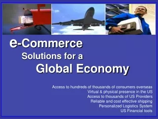 e -Commerce      Solutions for a          Global Economy