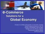 e -Commerce      Solutions for a          Global Economy