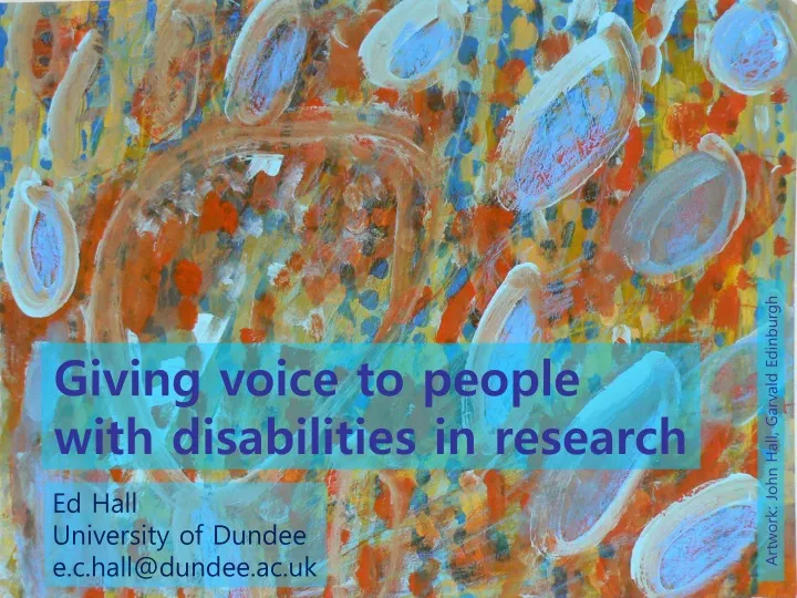 giving voice to people with disabilities